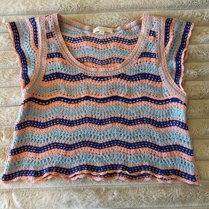 Rebellion Multicolor Crochet Crop Top